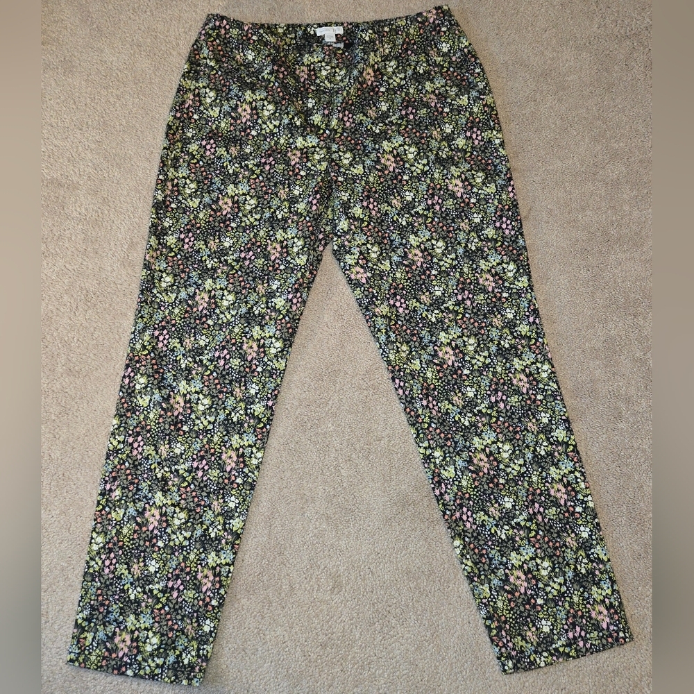 J. Jill 2 Live In Chino Ankle Pants - Ditzy Floral - Size 6